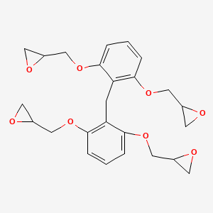 molecular formula C25H28O8 B12691835 2,2',2'',2'''-(Methylenebis(benzene-1,3,-triylbis(oxymethylene)))tetraoxirane CAS No. 52174-57-9