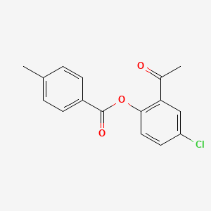 molecular formula C16H13ClO3 B1269184 2-Acetyl-4-chlorophenyl 4-methylbenzoate CAS No. 88952-03-8