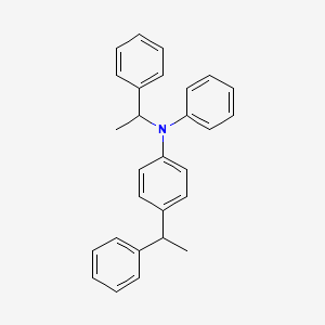 molecular formula C28H27N B12691900 alpha-Methyl-N-phenyl-N-(4-(1-phenylethyl)phenyl)benzylamine CAS No. 93920-05-9