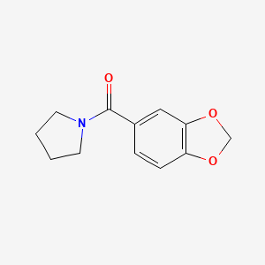 molecular formula C12H13NO3 B1269191 Pyrrolidine, 1-(1,3-benzodioxol-5-ylcarbonyl)- CAS No. 64654-10-0
