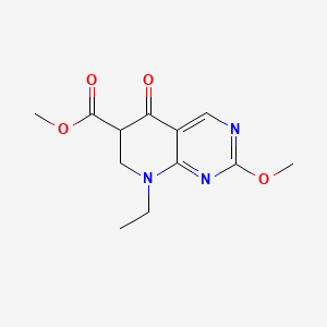 molecular formula C12H15N3O4 B12691972 Methyl 8-ethyl-5,6,7,8-tetrahydro-2-methoxy-5-oxopyrido[2,3-D]pyrimidine-6-carboxylate CAS No. 94109-80-5