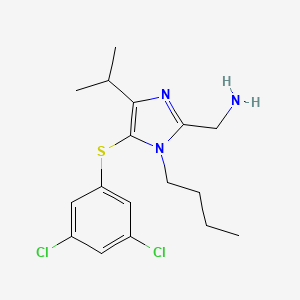 molecular formula C17H23Cl2N3S B12691977 2-Aminomethyl-1-n-butyl-5-(3,5-dichlorophenylthio)-4-isopropyl-1H-imidazole CAS No. 178979-59-4