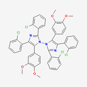molecular formula C46H34Cl4N4O4 B12692097 Biimidazole, 2,2',4,4'-tetrakis(2-chlorophenyl)-5,5'-bis(3,4-dimethoxyphenyl)- CAS No. 233767-21-0