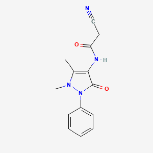 molecular formula C14H14N4O2 B1269211 2-cyano-N-(1,5-dimethyl-3-oxo-2-phenyl-2,3-dihydro-1H-pyrazol-4-yl)acetamide CAS No. 70373-49-8