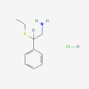 molecular formula C10H16ClNS B12692111 beta-Ethylthio-beta-phenylethylamine hydrochloride CAS No. 104296-88-0