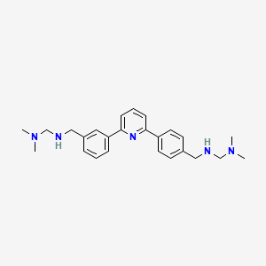 molecular formula C25H33N5 B12692114 2,6-Bis(4'-(((2''-(dimethylamino)ethyl)amino)methyl)phenyl)pyridine tetrahydrobrmide CAS No. 131407-85-7