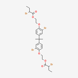 molecular formula C27H32Br4O6 B12692133 (Isopropylidene)bis((2-bromo-p-phenylene)oxyethylene) bis(2-bromobutyrate) CAS No. 65581-16-0