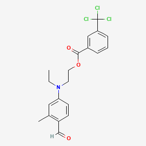 molecular formula C20H20Cl3NO3 B12692142 2-(Ethyl(4-formyl-3-methylphenyl)amino)ethyl 3-(trichloromethyl)benzoate CAS No. 86626-72-4