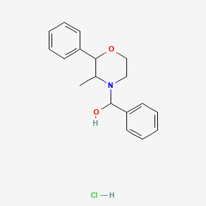 molecular formula C18H22ClNO2 B12692153 3-Methyl-2-phenyl-4-(phenylmethyl)morpholin-1-ol hydrochloride CAS No. 94200-16-5