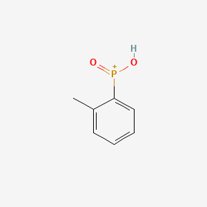 molecular formula C7H8O2P+ B12692196 Phosphinic acid, (2-methylphenyl)- CAS No. 137622-07-2