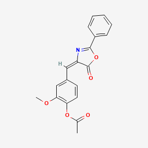 B1269222 4,5-Dihydrooxazole-5-one, 4-[4-acetoxy-3-methoxybenzylidene]-2-phenyl- CAS No. 18692-68-7
