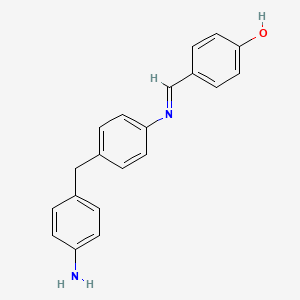 molecular formula C20H18N2O B12692236 Phenol, 4-[[[4-[(4-aminophenyl)methyl]phenyl]imino]methyl]- CAS No. 73384-90-4