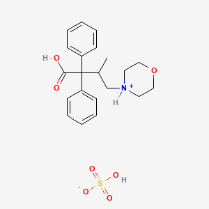 molecular formula C21H27NO7S B12692252 4-(3-Carboxy-2-methyl-3,3-diphenylpropyl)morpholinium hydrogen sulphate CAS No. 93841-21-5