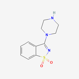 B1269226 1,2-Benzisothiazole, 3-(1-piperazinyl)-, 1,1-dioxide CAS No. 131540-88-0