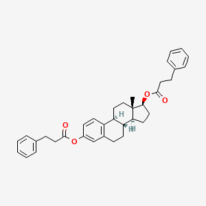 molecular formula C36H40O4 B12692267 Estra-1,3,5(10)-triene-3,17beta-diol bis(benzenepropionate) CAS No. 83968-50-7