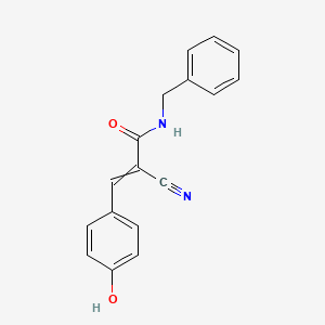 molecular formula C17H14N2O2 B1269228 n-Benzyl-2-cyano-3-(4-hydroxyphenyl)prop-2-enamide 