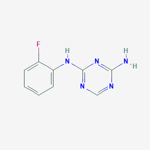 molecular formula C9H8FN5 B1269229 2-Amino-4-(2-fluorophenylamino)-1,3,5-triazine CAS No. 66088-45-7