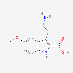 molecular formula C12H14N2O3 B1269232 3-(2-氨基乙基)-5-甲氧基-1H-吲哚-2-羧酸 CAS No. 52648-13-2