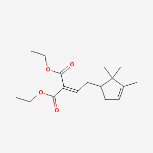 molecular formula C17H26O4 B12692330 Diethyl (2-(2,2,3-trimethyl-3-cyclopenten-1-yl)ethylidene)malonate CAS No. 85665-70-9