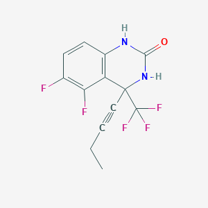 molecular formula C13H9F5N2O B12692352 2(1H)-Quinazolinone, 4-(1-butynyl)-5,6-difluoro-3,4-dihydro-4-(trifluoromethyl)- CAS No. 214287-74-8
