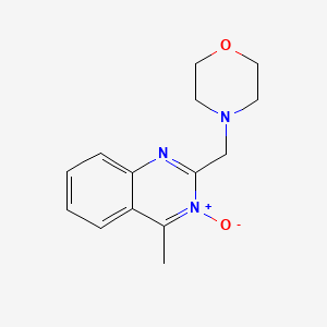 molecular formula C14H17N3O2 B12692367 4-Methyl-2-(4-morpholinylmethyl)-2,3-dihydroquinazoline 3-oxide CAS No. 6965-80-6