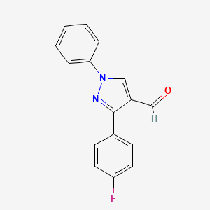molecular formula C16H11FN2O B1269237 3-(4-fluorophenyl)-1-phenyl-1H-pyrazole-4-carbaldehyde CAS No. 36640-40-1