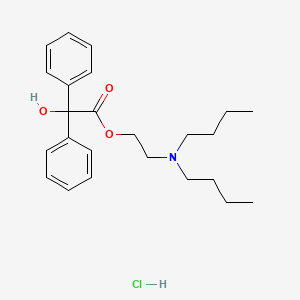 molecular formula C24H34ClNO3 B12692372 Benzilic acid, 2-(dibutylamino)ethyl ester, hydrochloride CAS No. 95747-46-9