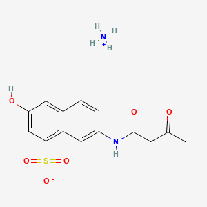 molecular formula C14H16N2O6S B12692378 Ammonium 7-((1,3-dioxobutyl)amino)-3-hydroxynaphthalene-1-sulphonate CAS No. 61750-18-3