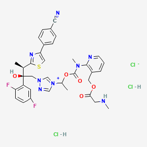 molecular formula C35H37Cl3F2N8O5S B12692383 Isavuconazonium chloride dihydrochloride CAS No. 338990-84-4
