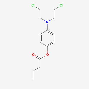 molecular formula C14H19Cl2NO2 B12692403 p-(Bis(2-chloroethyl)amino)phenol butyrate CAS No. 83626-90-8
