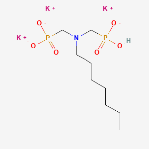molecular formula C9H20K3NO6P2 B12692408 Tripotassium hydrogen ((heptylimino)bis(methylene))bisphosphonate CAS No. 94230-79-2