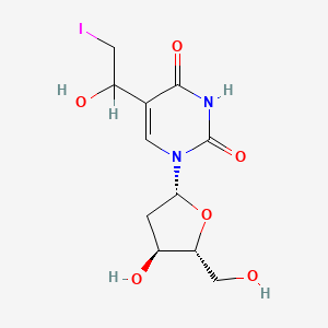 molecular formula C11H15IN2O6 B12692421 5-(1-Hydroxy-2-iodoethyl)-2'-deoxyuridine CAS No. 123881-87-8