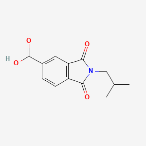 molecular formula C13H13NO4 B1269243 2-Isobutyl-1,3-dioxoisoindoline-5-carboxylic acid CAS No. 346716-89-0