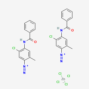molecular formula C28H22Cl6N6O2Zn B12692444 4-benzamido-5-chloro-2-methylbenzenediazonium;tetrachlorozinc(2-) CAS No. 94276-93-4