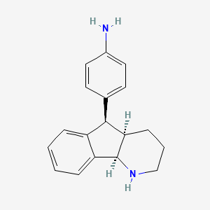 molecular formula C18H20N2 B12692461 Benzenamine, 4-(2,3,4,4a,5,9b-hexahydro-1H-indeno(1,2-b)pyridin-5-yl)-, (4a-alpha,5-beta,9b-alpha)- CAS No. 81244-26-0