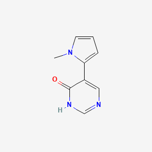 molecular formula C9H9N3O B12692480 4(1H)-Pyrimidinone, 5-(1-methyl-1H-pyrrol-2-yl)- CAS No. 153004-44-5