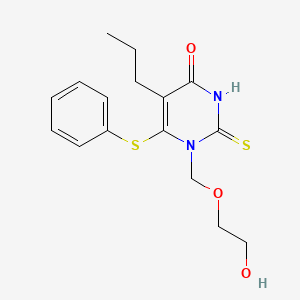 molecular formula C16H20N2O3S2 B12692485 1-((2-Hydroxyethoxy)methyl)-6-(phenylthio)-5-propyl-2-thiouracil CAS No. 137897-87-1