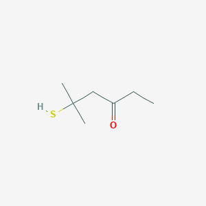 molecular formula C7H14OS B12692488 3-Hexanone, 5-mercapto-5-methyl- CAS No. 851768-51-9