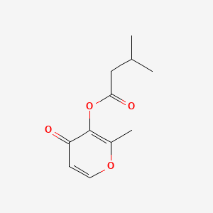 molecular formula C11H14O4 B12692502 2-Methyl-4-oxo-4H-pyran-3-yl isovalerate CAS No. 94021-97-3