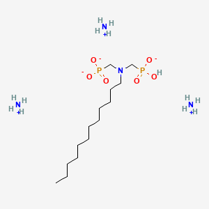 molecular formula C14H42N4O6P2 B12692504 Triammonium hydrogen ((dodecylimino)bis(methylene))bisphosphonate CAS No. 94202-00-3