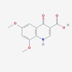 molecular formula C12H11NO5 B1269251 4-Hydroxy-6,8-dimethoxyquinoline-3-carboxylic acid CAS No. 111185-88-7