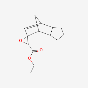 molecular formula C14H18O3 B12692511 Ethyl hexahydrospiro(4,7-methano-5H-indene-5,2'-oxirane)-3'-carboxylate CAS No. 93882-23-6