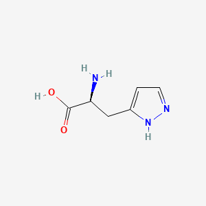 molecular formula C6H9N3O2 B12692544 (S)-alpha-Amino-1H-pyrazole-3-propanoic acid CAS No. 14429-70-0