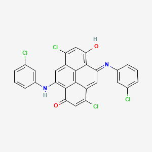 molecular formula C28H14Cl4N2O2 B12692545 3,8-Dichloro-5,10-bis[(3-chlorophenyl)amino]pyrene-1,6-dione CAS No. 97404-17-6