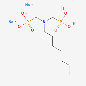 molecular formula C9H21NNa2O6P2 B12692582 Disodium dihydrogen ((heptylimino)bis(methylene))bisphosphonate CAS No. 94199-72-1