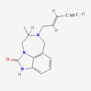 molecular formula C16H17N3O B12692585 Imidazo(4,5,1-jk)(1,4)benzodiazepin-2(1H)-one, 4,5,6,7-tetrahydro-5-methyl-6-(2-penten-4-ynyl)-, (E)-(1)- CAS No. 131515-10-1