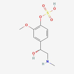 molecular formula C10H15NO6S B12692617 (-)-Metanephrine sulfate CAS No. 7367-47-7