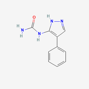 molecular formula C10H10N4O B12692630 Urea, (4-phenylpyrazol-3-yl)- CAS No. 94214-82-1