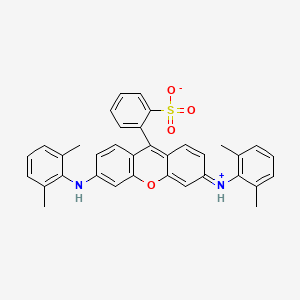 molecular formula C35H30N2O4S B12692637 Xanthylium, 3,6-bis((2,6-dimethylphenyl)amino)-9-(2-sulfophenyl)-, inner salt CAS No. 60275-11-8