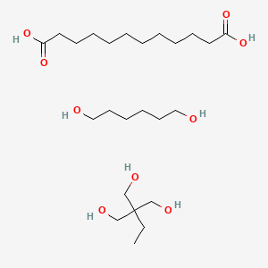 molecular formula C24H50O9 B12692681 Dodecanedioic acid;2-ethyl-2-(hydroxymethyl)propane-1,3-diol;hexane-1,6-diol CAS No. 145556-03-2
